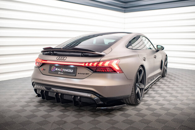 Street+ Heck Ansatz Flaps V.2 passend für Audi e-Tron GT / RS GT Mk1 schwarz Hochglanz