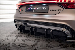 Heck Ansatz Diffusor passend für Audi e-Tron GT / RS GT Mk1 schwarz Hochglanz
