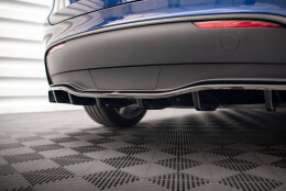 Mittlerer Cup Diffusor Heck Ansatz DTM Look passend für Tesla Model Y schwarz Hochglanz