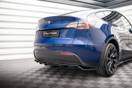 Mittlerer Cup Diffusor Heck Ansatz DTM Look passend für Tesla Model Y schwarz Hochglanz