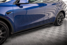 Seitenschweller Ansatz Cup Leisten V.1 passend für Tesla Model Y schwarz Hochglanz