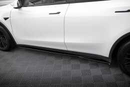 Seitenschweller Ansatz Cup Leisten V.1 passend für Tesla Model Y schwarz Hochglanz