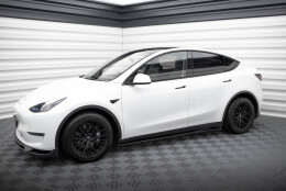 Seitenschweller Ansatz Cup Leisten V.1 passend für Tesla Model Y schwarz Hochglanz