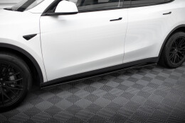 Seitenschweller Ansatz Cup Leisten V.1 passend für Tesla Model Y schwarz Hochglanz