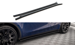 Seitenschweller Ansatz Cup Leisten V.2 passend für Tesla Model Y schwarz Hochglanz