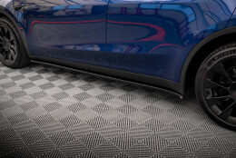 Seitenschweller Ansatz Cup Leisten V.2 passend für Tesla Model Y schwarz Hochglanz