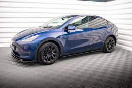 Seitenschweller Ansatz Cup Leisten V.2 passend für Tesla Model Y schwarz Hochglanz