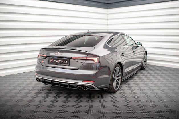 Street Pro Heckschürze Heck Ansatz Diffusor passend für Audi S5 Coupe / Sportback F5 SCHWARZ