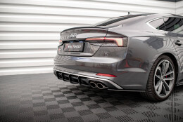 Street Pro Heckschürze Heck Ansatz Diffusor passend für Audi S5 Coupe / Sportback F5 SCHWARZ