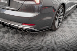 Street Pro Heck Ansatz Flaps Diffusor für Audi S5 Sportback F5 SCHWARZ