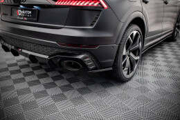 Heck Ansatz Flaps Diffusor V.2 passend für Audi RSQ8 Mk1 schwarz Hochglanz