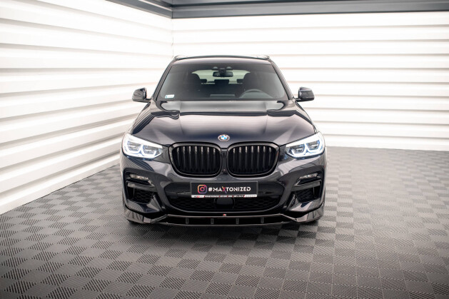 Cup Spoilerlippe Front Ansatz V.2 für BMW X3 M40d / M40i / M-Paket G01 schwarz Hochglanz