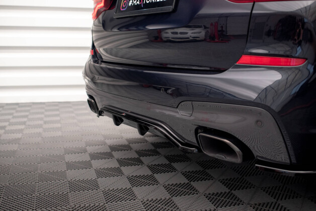 Mittlerer Cup Diffusor Heck Ansatz DTM Look passend für BMW X3 M40i / M40d G01 schwarz Hochglanz