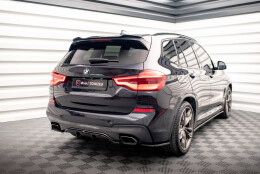 Mittlerer Cup Diffusor Heck Ansatz DTM Look passend für BMW X3 M40i / M40d G01 schwarz Hochglanz