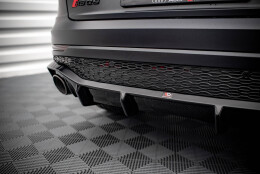 Heck Ansatz Diffusor passend für Audi RSQ8 Mk1 schwarz Hochglanz