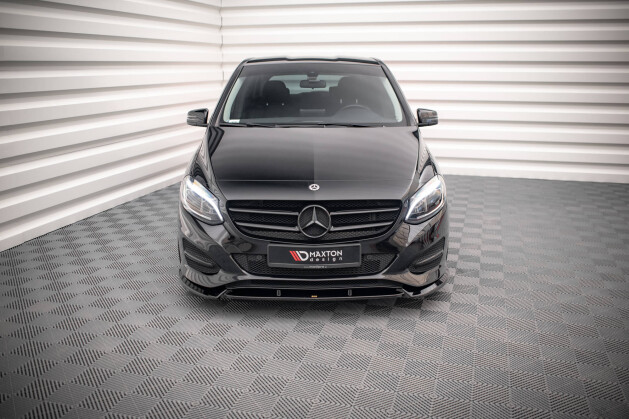 Cup Spoilerlippe Front Ansatz für Mercedes-Benz B W246 Facelift schwarz Hochglanz