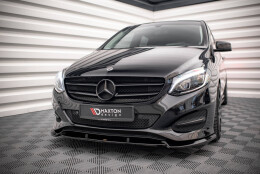 Cup Spoilerlippe Front Ansatz passend für Mercedes-Benz B W246 Facelift schwarz Hochglanz