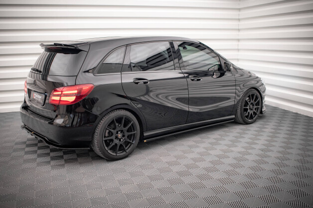 Seitenschweller Ansatz Cup Leisten passend für Mercedes-Benz B W246 Facelift schwarz Hochglanz