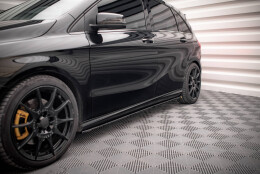 Seitenschweller Ansatz Cup Leisten passend für Mercedes-Benz B W246 Facelift schwarz Hochglanz