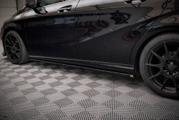 Seitenschweller Ansatz Cup Leisten passend für Mercedes-Benz B W246 Facelift schwarz Hochglanz
