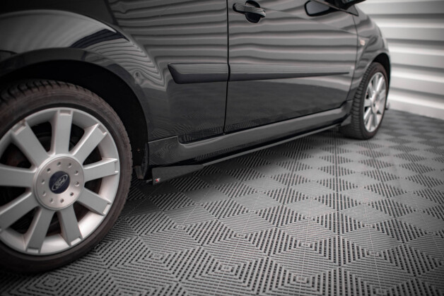 Street Pro Seitenschweller Ansatz Cup Leisten passend für Ford Fiesta ST Mk6 SCHWARZ+ HOCHGLANZ FLAPS