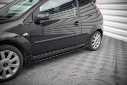 Street Pro Seitenschweller Ansatz Cup Leisten + Flaps für Ford Fiesta ST Mk6 schwarz Hochglanz