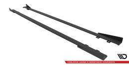 Street Pro Seitenschweller Ansatz Cup Leisten passend für Ford Fiesta ST Mk6 SCHWARZ+ HOCHGLANZ FLAPS
