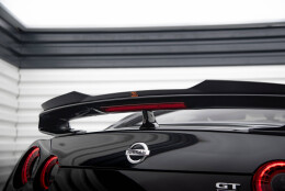 Heck Spoiler Aufsatz Abrisskante passend für Nissan GTR R35 FL schwarz Hochglanz