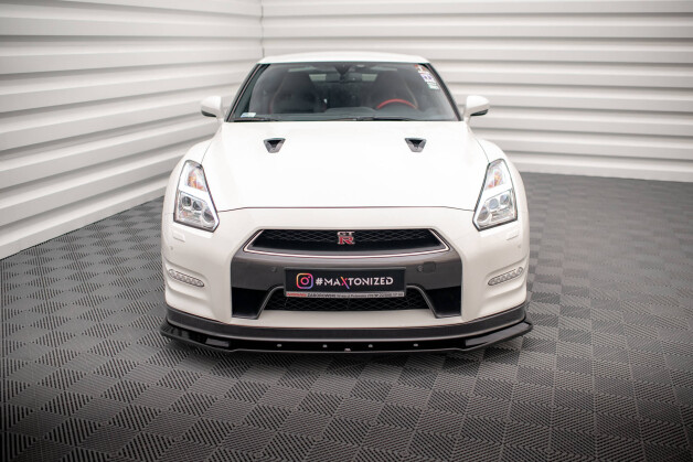 Cup Spoilerlippe Front Ansatz passend für Nissan GTR R35 Facelift schwarz matt