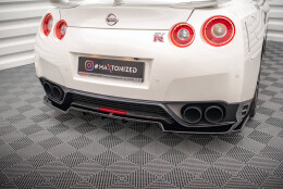 Mittlerer Cup Diffusor Heck Ansatz DTM Look passend für Nissan GTR R35 Facelift schwarz Hochglanz
