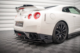 Mittlerer Cup Diffusor Heck Ansatz + Flaps für Nissan GTR R35 Facelift schwarz MATT