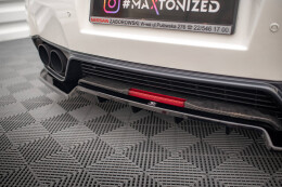 Mittlerer Cup Diffusor Heck Ansatz + Flaps für Nissan GTR R35 Facelift schwarz Hochglanz