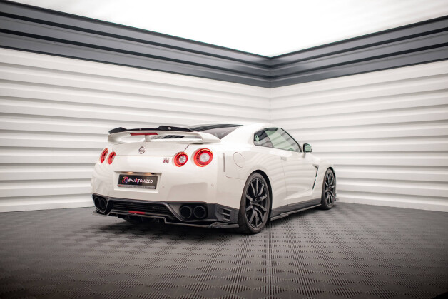 Seitenschweller Ansatz Cup Leisten passend für Nissan GTR R35 Facelift schwarz Hochglanz