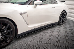 Seitenschweller Ansatz Cup Leisten passend für Nissan GTR R35 Facelift schwarz Hochglanz