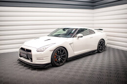 Seitenschweller Ansatz Cup Leisten + Flaps für Nissan GTR R35 Facelift