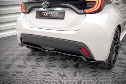 Mittlerer Cup Diffusor Heck Ansatz V.2 passend für Toyota Yaris Mk4 schwarz Hochglanz