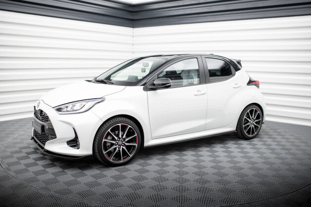 Seitenschweller Ansatz Cup Leisten V.2 passend für Toyota Yaris Mk4 schwarz Hochglanz