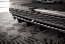 Mittlerer Cup Diffusor Heck Ansatz DTM Look passend für Audi A3 S-Line Limousine 8Y schwarz Hochglanz