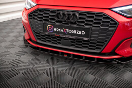 Cup Spoilerlippe Front Ansatz V.1 passend für Audi A3 8Y schwarz Hochglanz