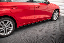 Seitenschweller Ansatz Cup Leisten für Audi A3 8Y schwarz Hochglanz