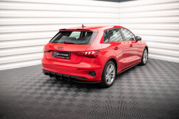 Street Pro Heckschürze Heck Ansatz Diffusor für Audi A3 Sportback 8Y SCHWARZ