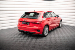 Street Pro Heckschürze Heck Ansatz Diffusor passend für Audi A3 Sportback 8Y rot