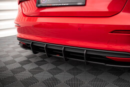 Street Pro Heckschürze Heck Ansatz Diffusor für Audi A3 Sportback 8Y schwarz+ Hochglanz Flaps