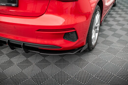 Street Pro Heckschürze Heck Ansatz Diffusor passend für Audi A3 Sportback 8Y SCHWARZ+ HOCHGLANZ FLAPS