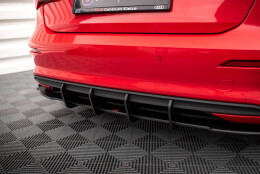 Street Pro Heckschürze Heck Ansatz Diffusor passend für Audi A3 Sportback 8Y SCHWARZ+ HOCHGLANZ FLAPS