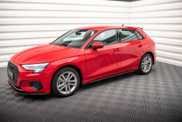 Street Pro Seitenschweller Ansatz Cup Leisten passend für Audi A3 8Y SCHWARZ