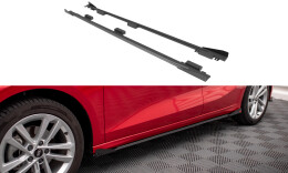 Street Pro Seitenschweller Ansatz Cup Leisten passend für Audi A3 8Y rot+ Hochglanz Flaps