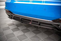 Mittlerer Cup Diffusor Heck Ansatz DTM Look passend für Audi A5 S-Line F5 Facelift schwarz Hochglanz