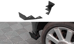 Heck Stoßstangen Flaps / Wings für Ford Fiesta ST Mk6 schwarz Hochglanz