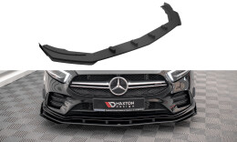 Street Pro Cup Spoilerlippe Front Ansatz für Mercedes A35 AMG / AMG-Line W177 schwarz+ Hochglanz Flaps